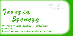 terezia szenczy business card